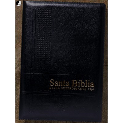 Biblia RVR1960 Letra supergigante Imitación piel Negro con cierre e índices