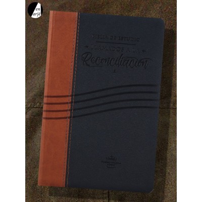 Biblia de estudio Llamados a la reconciliación RVR1960 Imitación piel Azul y mostaza con índices