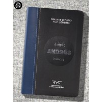Biblia de estudio para hombres Andrós RVC Imitación piel Azul y negro con índices